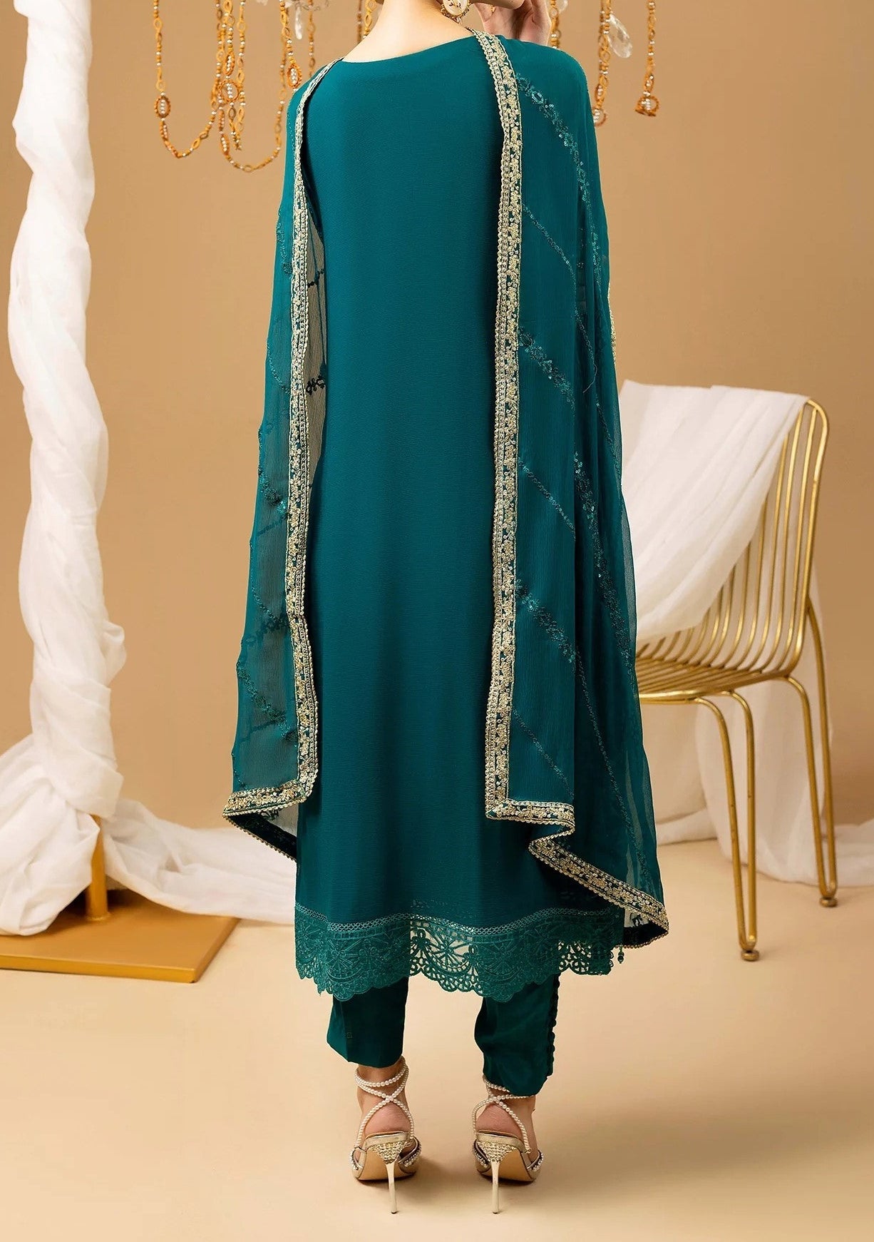 Adan's Libas Pakistani Luxury Chiffon Dress - db30055