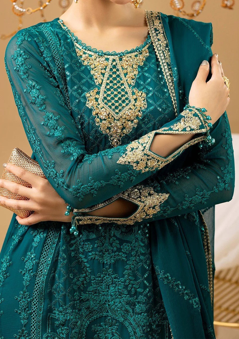 Adan's Libas Pakistani Luxury Chiffon Dress - db30055