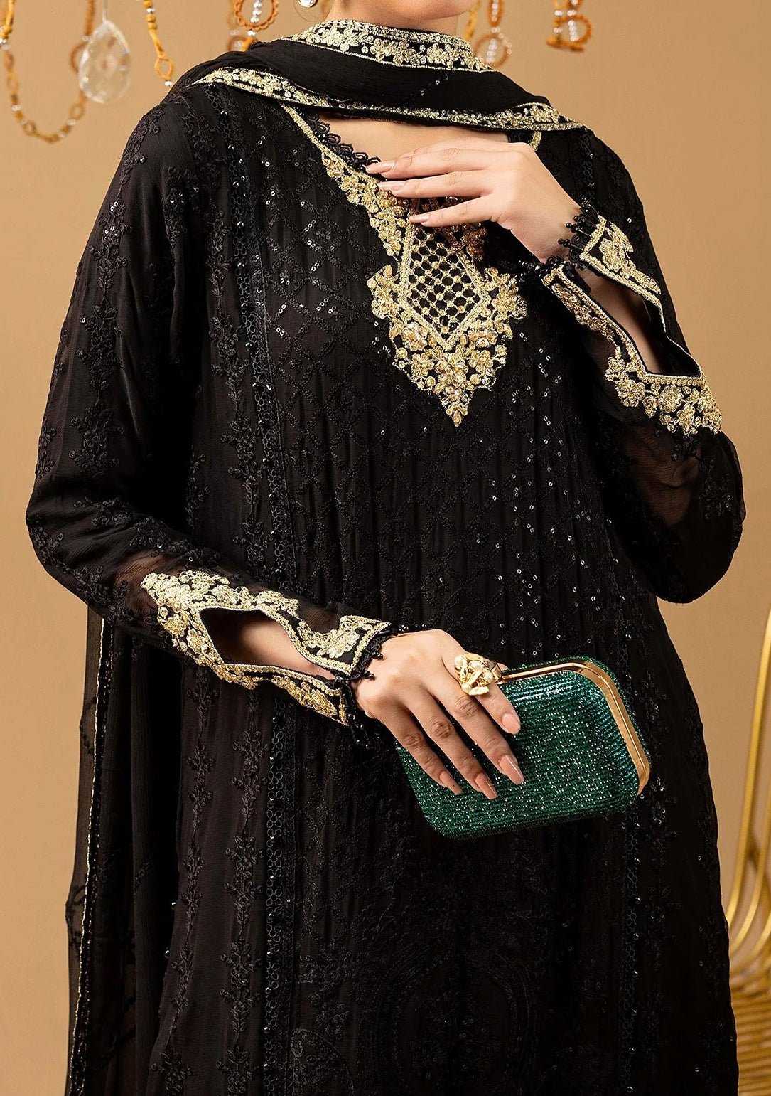 Adan's Libas Pakistani Luxury Chiffon Dress - db30054