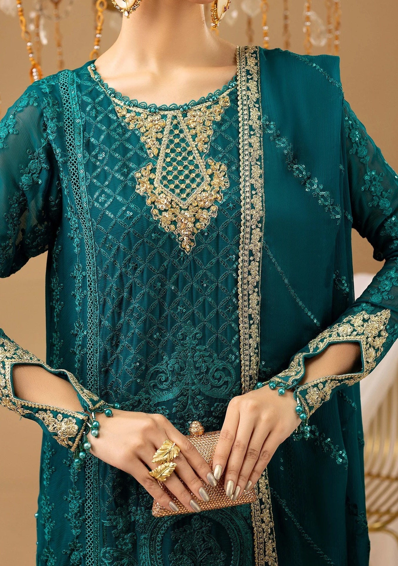 Adan's Libas Pakistani Luxury Chiffon Dress - db30055