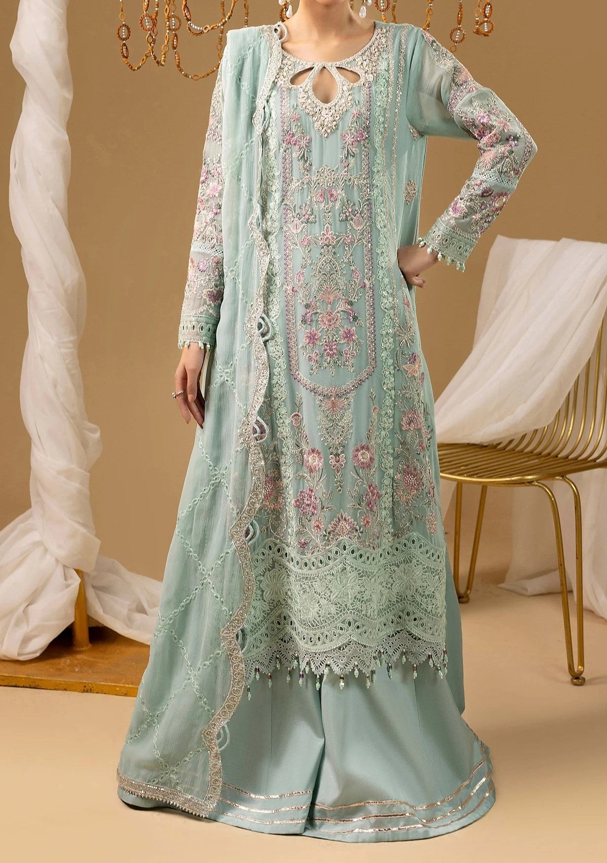 Adan's Libas Pakistani Luxury Chiffon Dress - db30048