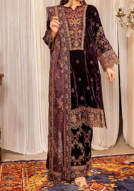 Adan's Libas Pakistani Velvet Luxury Dress - db27621