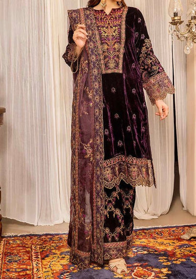 Adan's Libas Pakistani Velvet Luxury Dress - db27621