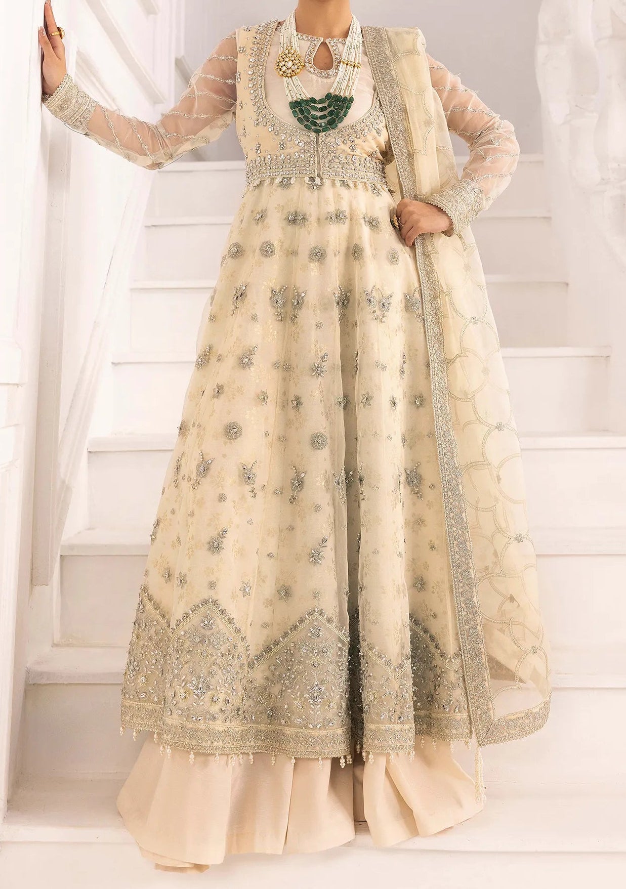 Adan's Libas Perfume Pakistani Luxury Organza Dress - db30302