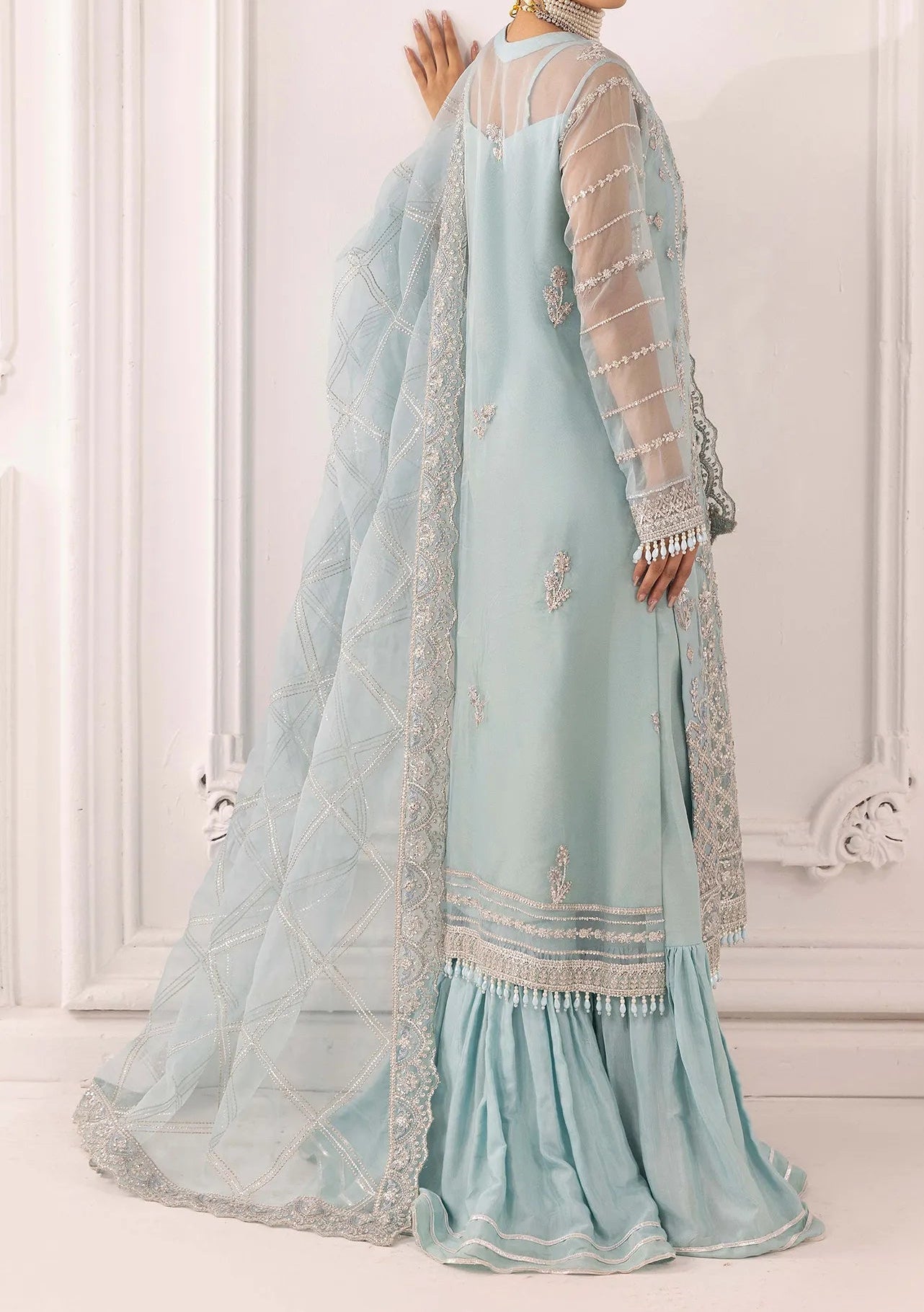 Adan's Libas Perfume Pakistani Luxury Organza Dress - db30298