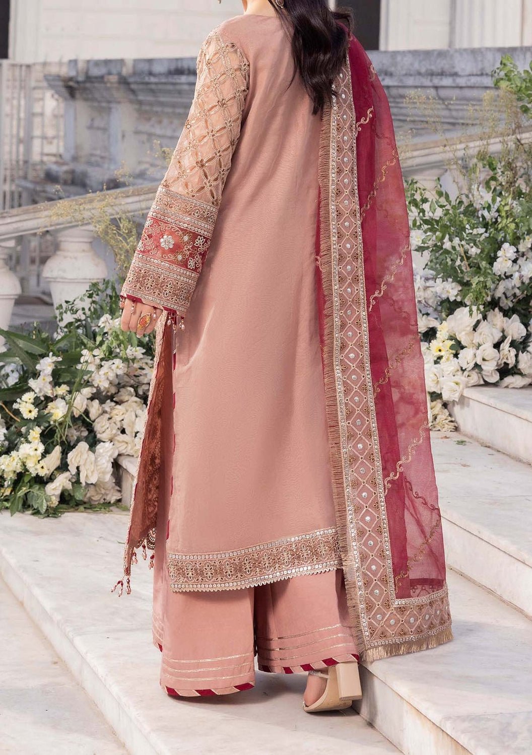 Adan's Libas Refined Glimmer Pakistani Luxury Palazzo Suit - db27328