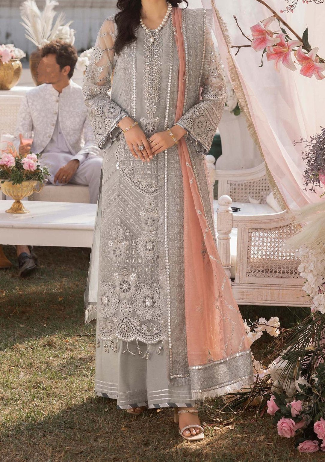 Adan's Libas Serene Charm Pakistani Luxury Palazzo Suit - db27329