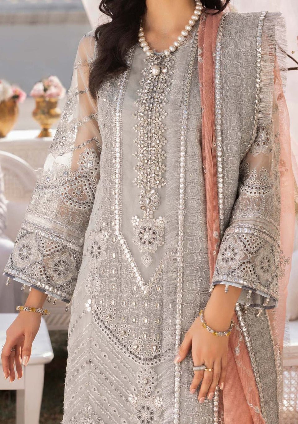 Adan's Libas Serene Charm Pakistani Luxury Palazzo Suit - db27329