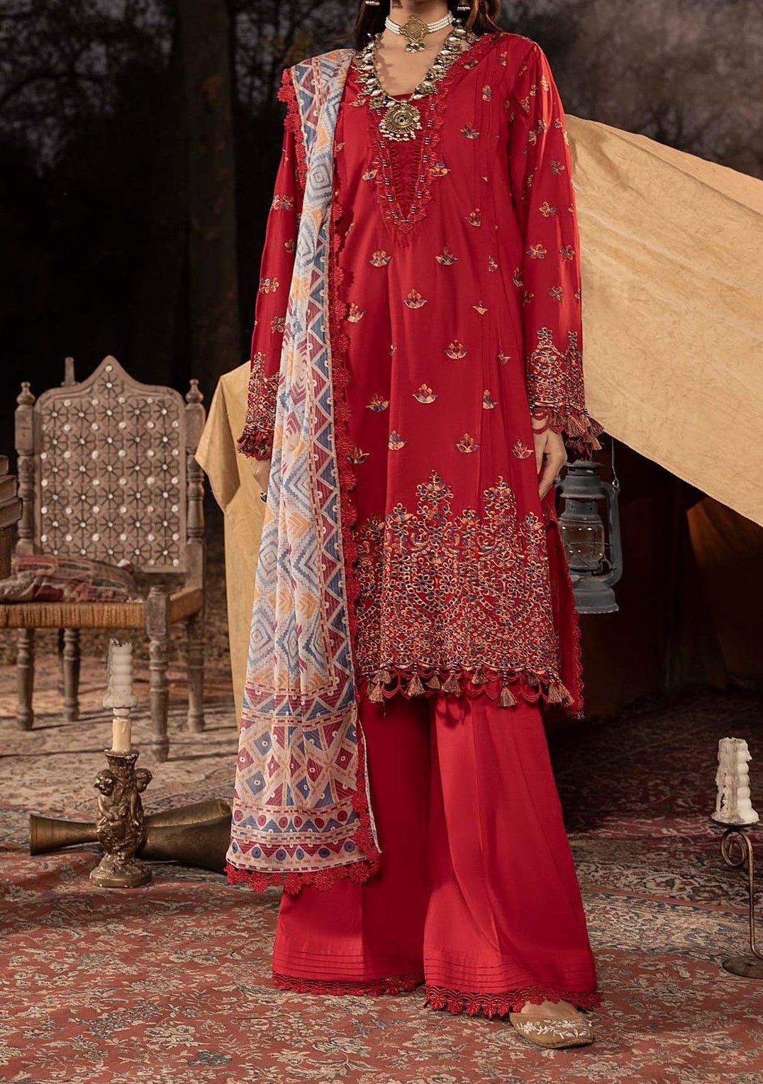 Adna's Libas Multicurri Pakistani Lawn Dress - db28373