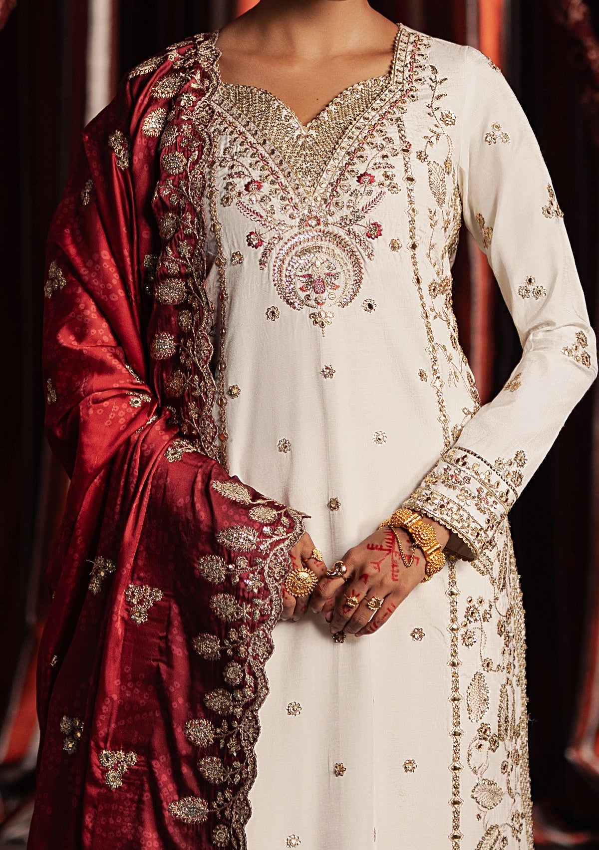 Afrozeh Divani Pakistani Luxury Silk Dress - db30402