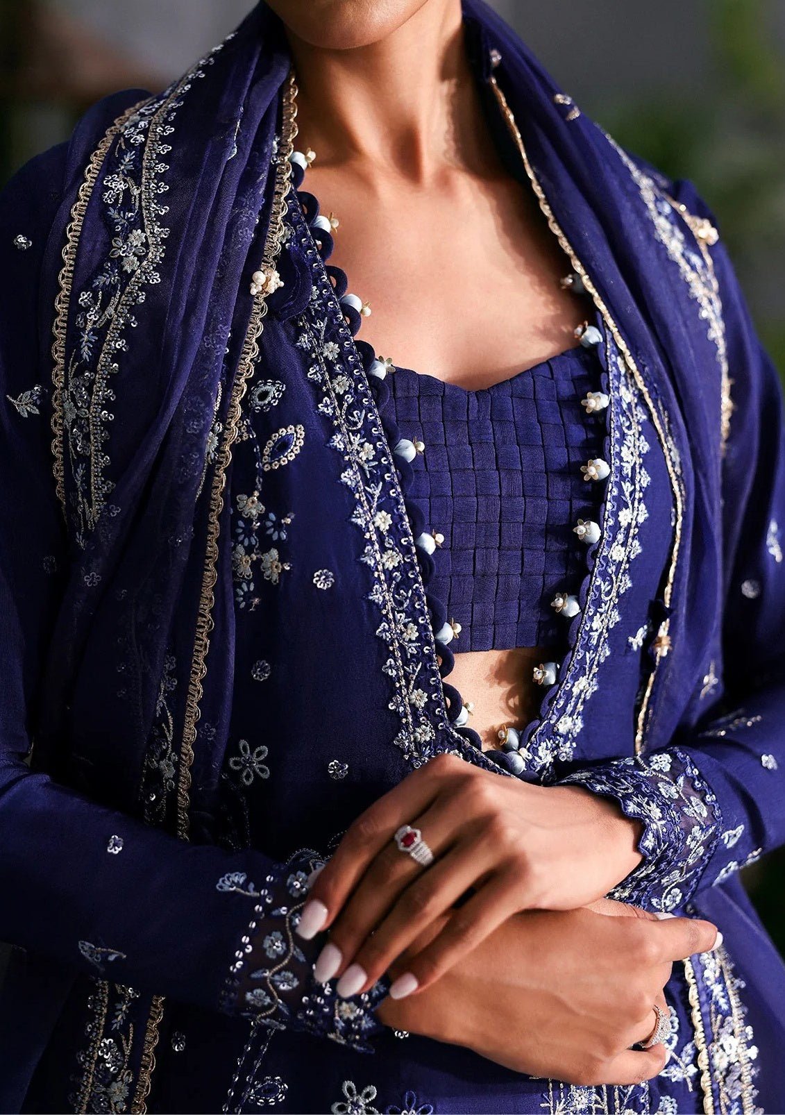 Afrozeh La Fuchsia Pakistani Luxury Dress - db29922