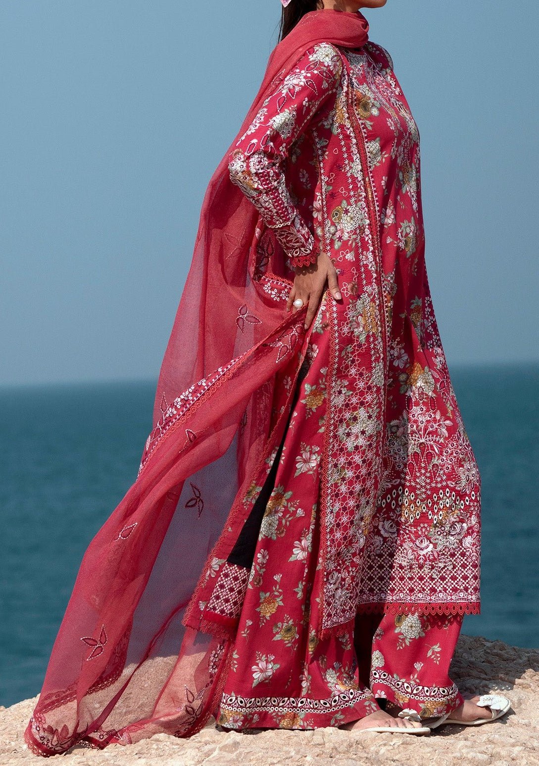 Afrozeh Summer Together Pakistani Lawn Dress - db28326