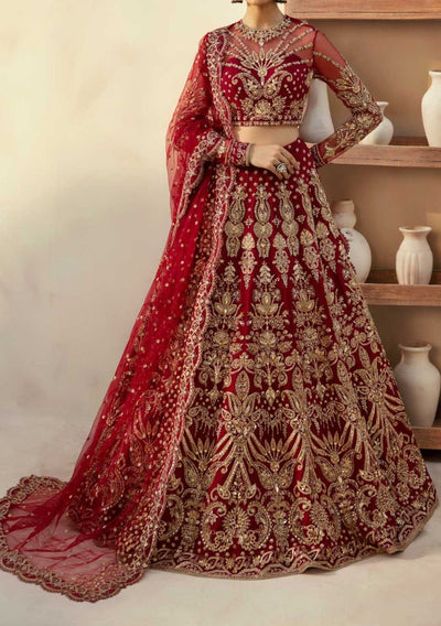 Akbar Aslam Embyrlen Pakistani Net Lehenga Choli - db28098