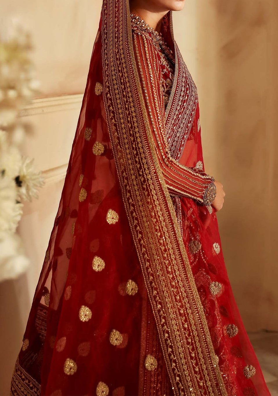 Akbar Aslam Rosier Pakistani Organza Lehenga Choli - db28828