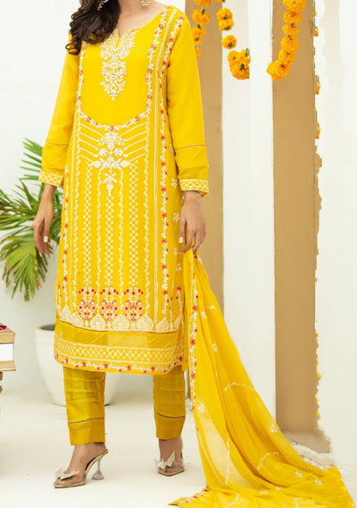 Al Jannat Ready Made Embroidered Chiffon Dress - db27815