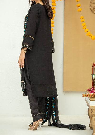 Al Jannat Ready Made Embroidered Chiffon Dress - db27812