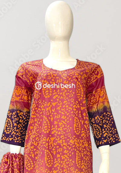 Batik Printed Everyday Use Cotton Salwar Suit - db26420