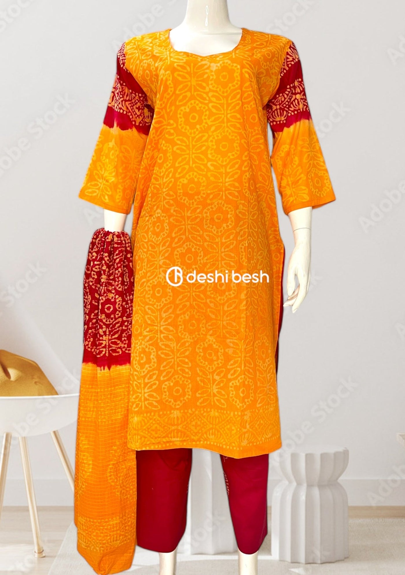 Batik Printed Everyday Use Cotton Salwar Suit - db26420