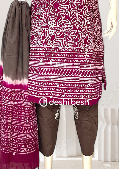 Batik Printed Everyday Use Cotton Salwar Suit - db26420