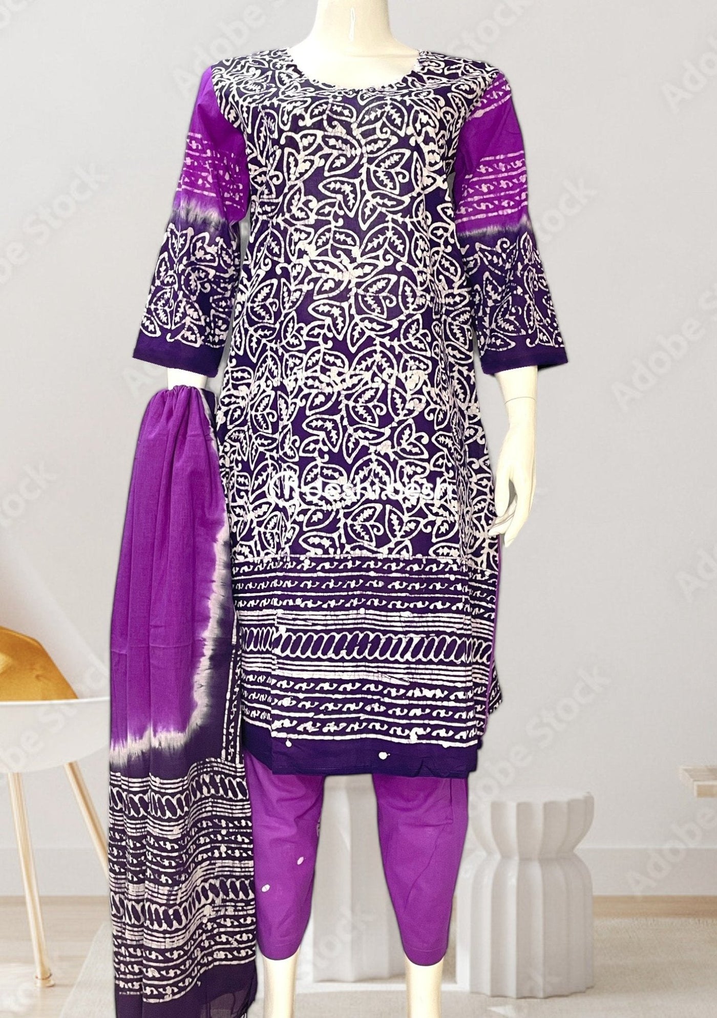 Batik Printed Everyday Use Cotton Salwar Suit - db26420