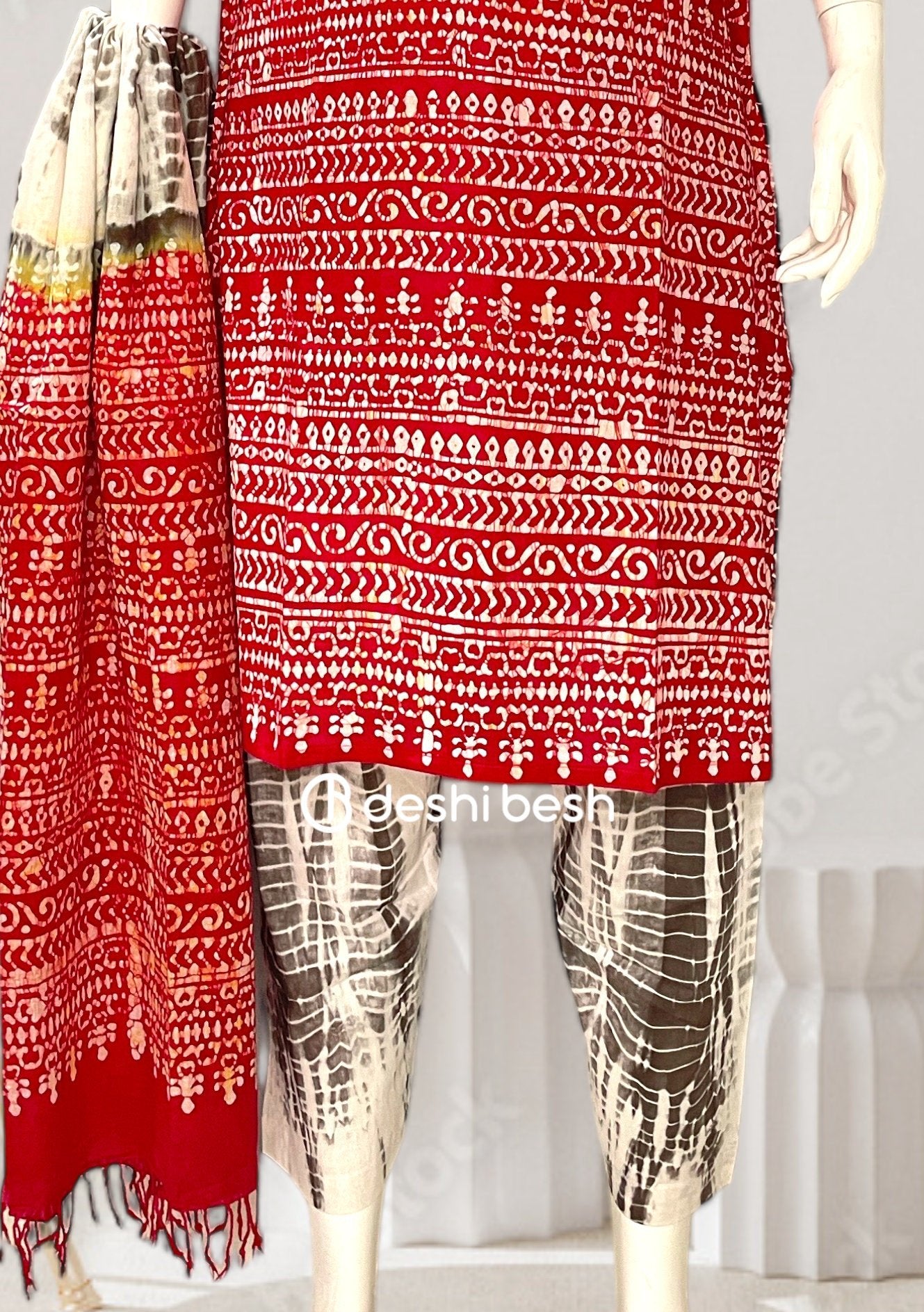 Batik Printed Everyday Use Cotton Salwar Suit - db26420