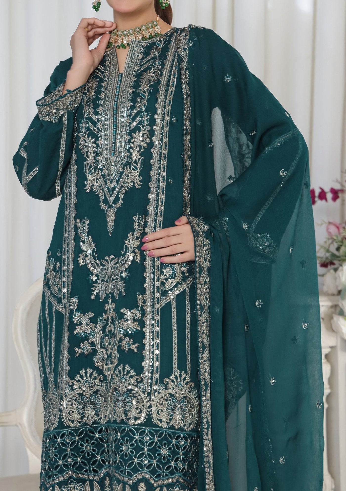 Bin Hameed Aafrin Luxury Embroidered Chiffon Dress - db30227