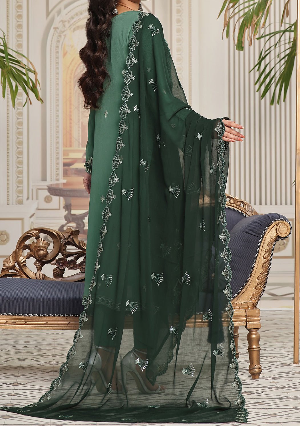 Bin Hameed Alishba Heavy Embroidered Chiffon Dress - db26206