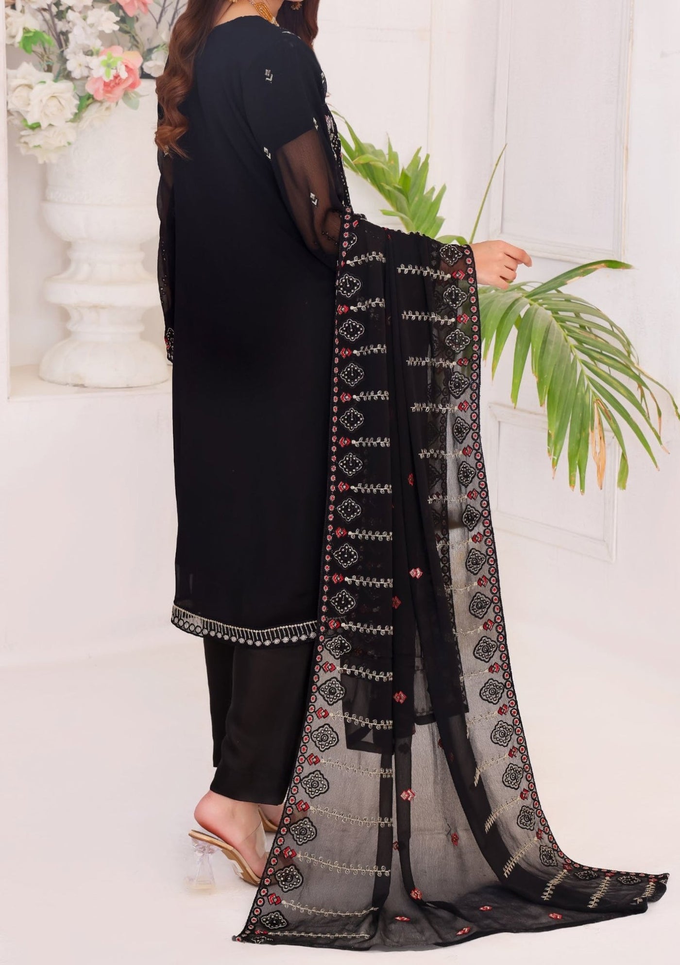 Bin Hameed Fabiha Heavy Embroidered Chiffon Dress - db25812