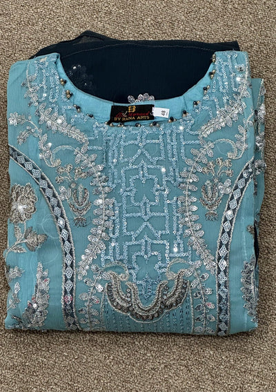 Bin Hameed Fabiha Heavy Embroidered Chiffon Dress - db25814