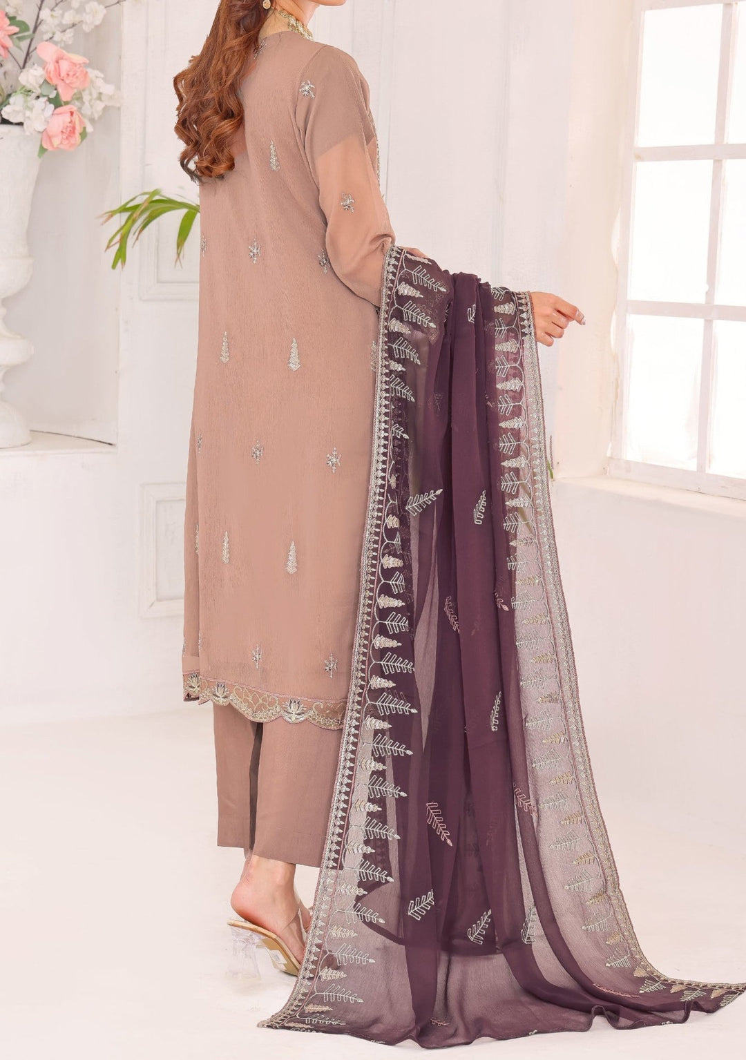 Bin Hameed Fabiha Heavy Embroidered Chiffon Dress