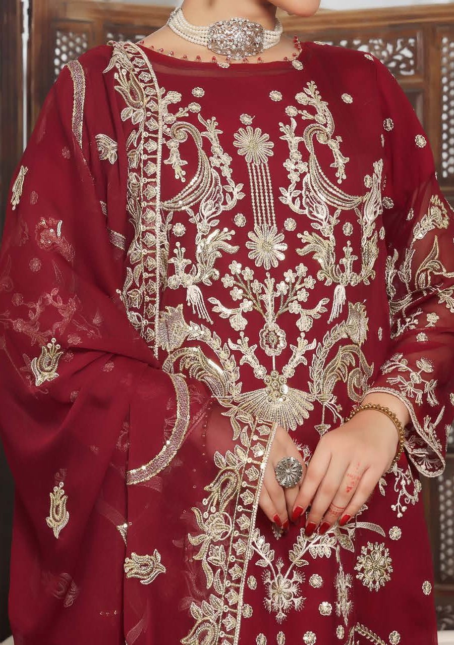 Bin Hameed Himsa Luxury Embroidered Chiffon Dress - db27978