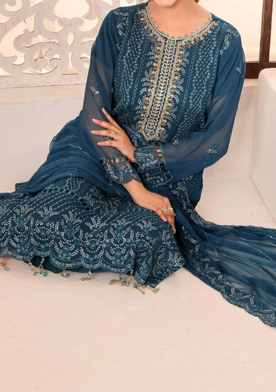 Bin Hameed Maah Rang Heavy Embroidered Chiffon Dress - db26017