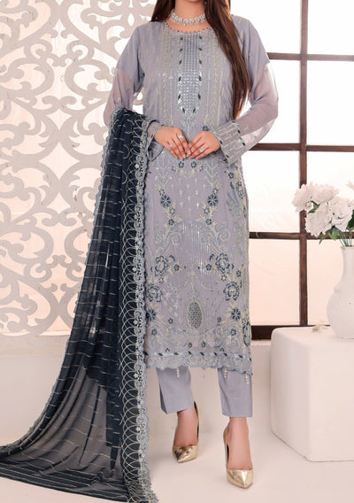 Bin Hameed Maah Rang Heavy Embroidered Chiffon Dress - db26021