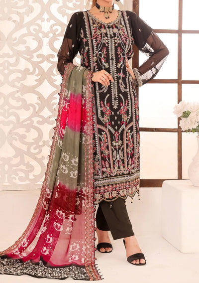 Bin Hameed Maah Rang Heavy Embroidered Chiffon Dress - db26019