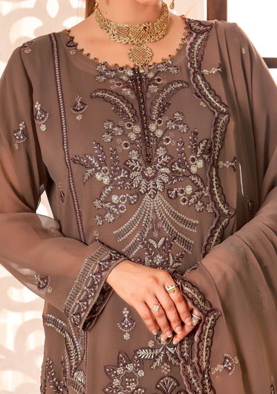 Bin Hameed Maah Rang Heavy Embroidered Chiffon Dress - db26020
