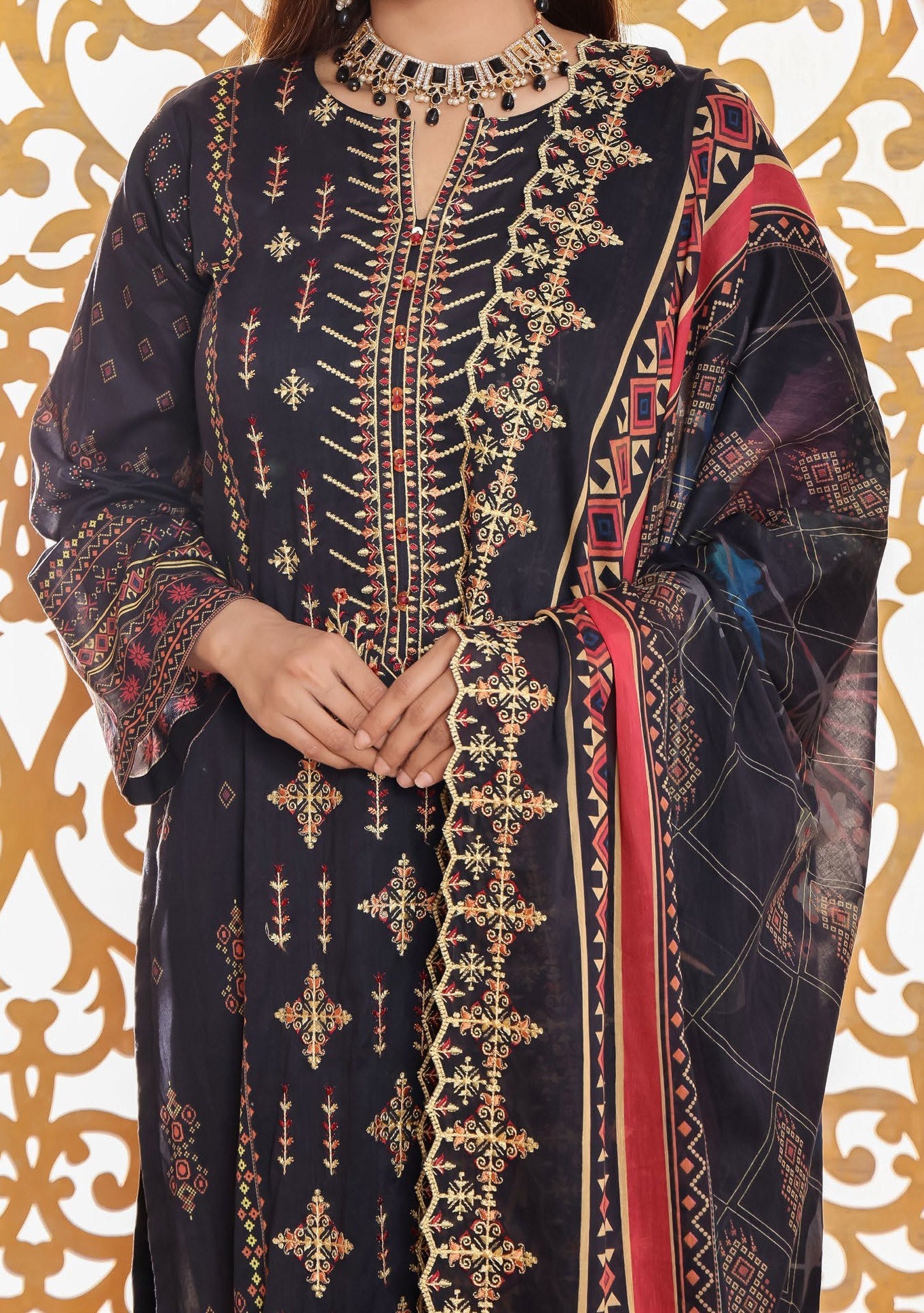 Bin Hameed Mahrukh Embroidered Printed Lawn Dress - db26153