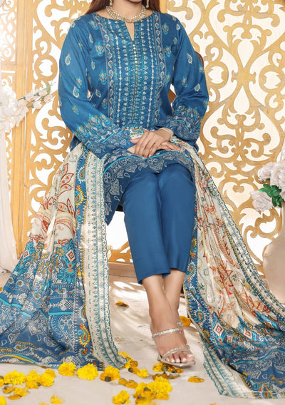 Bin Hameed Mahrukh Embroidered Printed Lawn Dress - db26161