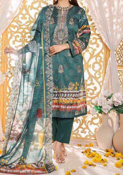 Bin Hameed Mahrukh Embroidered Printed Lawn Dress - db26158