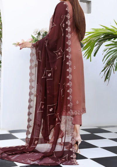 Bin Hameed Middhat Heavy Embroidered Chiffon Dress - db26188