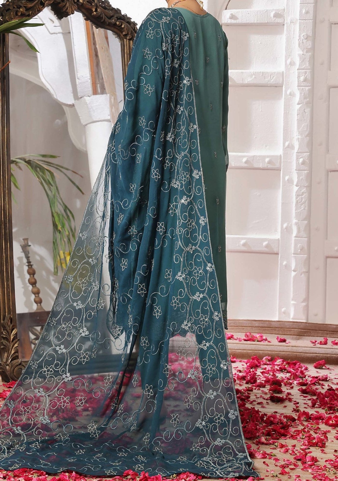 Bin Hameed Nazin Heavy Embroidered Chiffon Dress - db26500