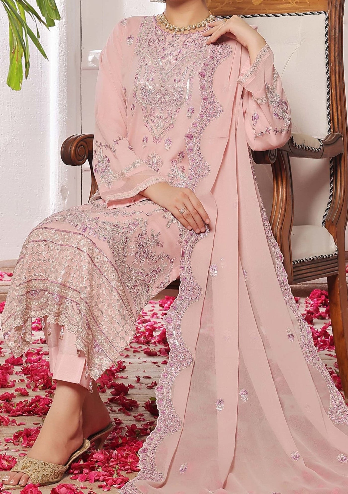 Bin Hameed Suffha Luxury Embroidered Chiffon Dress main image 1