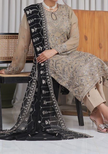 Bin Hameed Nisha Luxury Embroidered Chiffon Dress - db28013