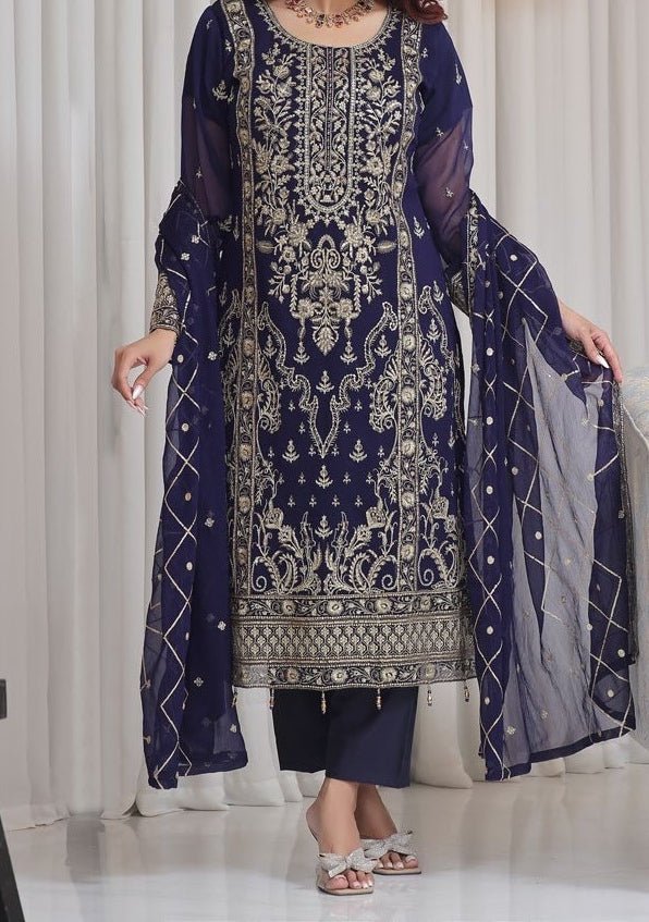 Bin Hameed Nisha Luxury Embroidered Chiffon Dress - db28018