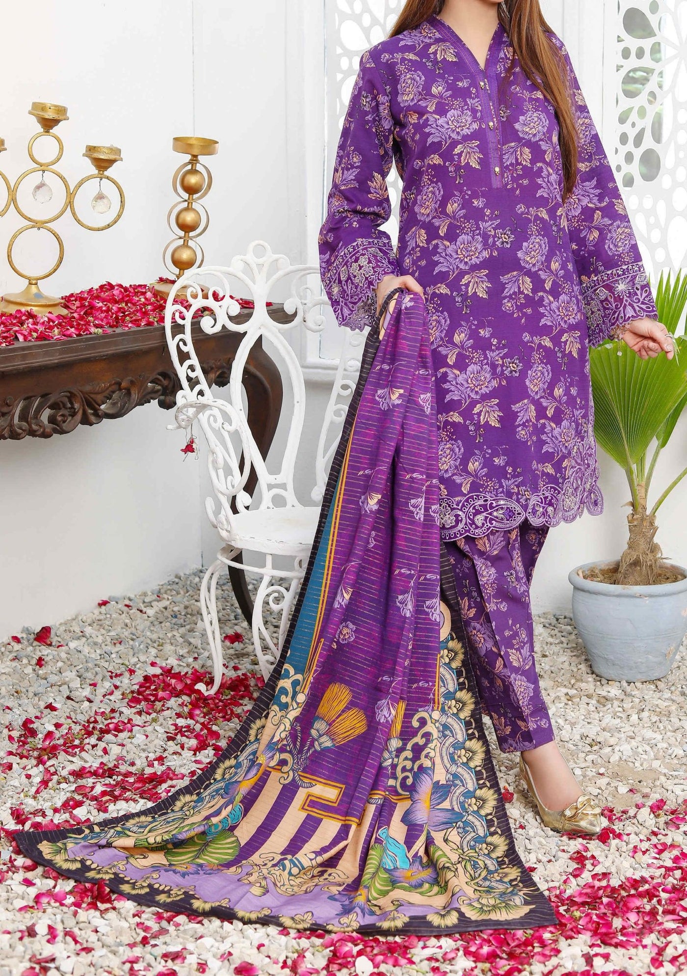 Bin Hameed Rachana Embroidered Khaddar Dress - db27818