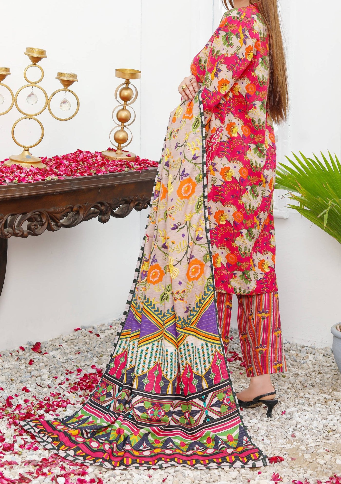 Bin Hameed Rachana Embroidered Khaddar Dress - db27820