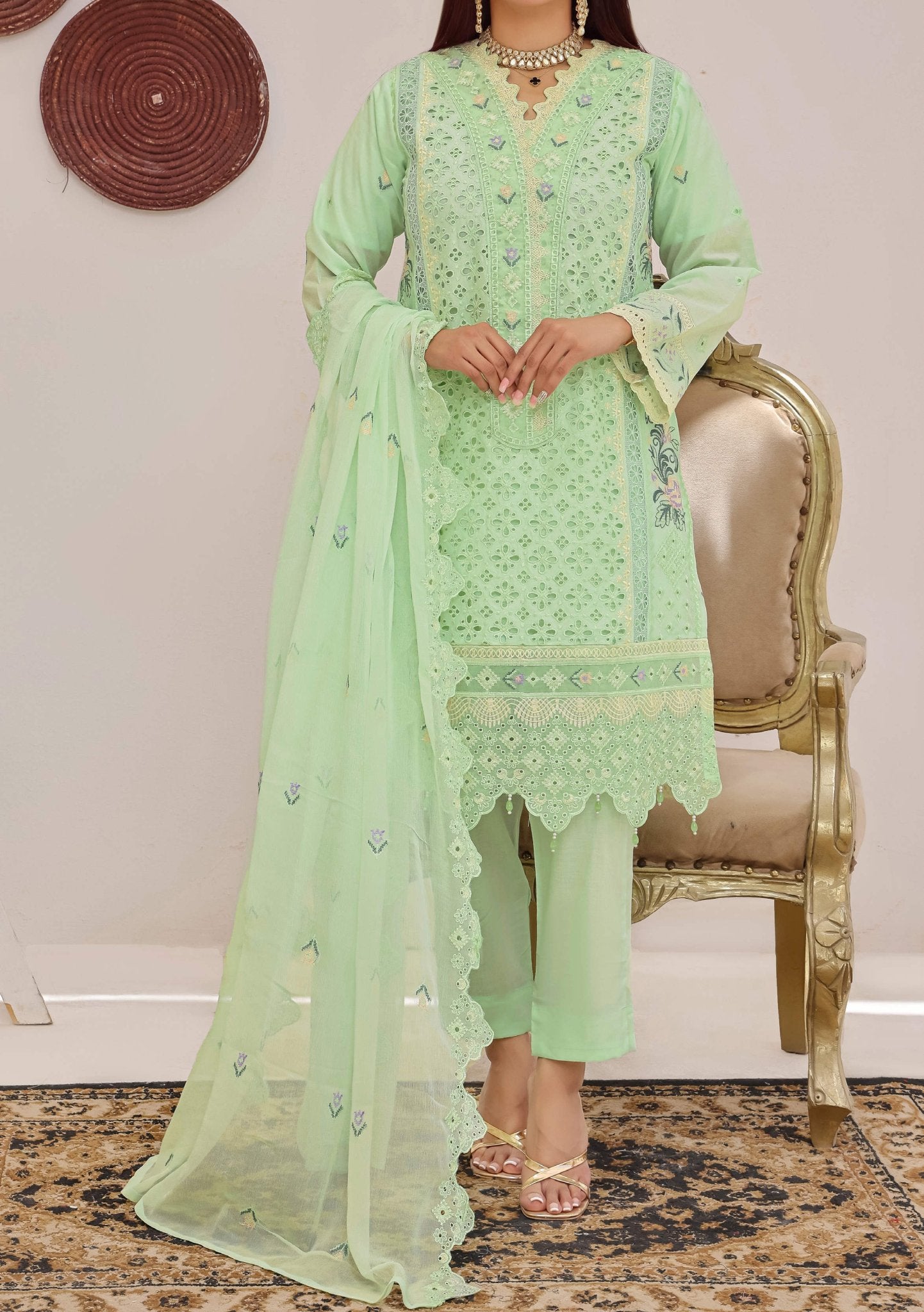 ❁Bin Saeed Fancy Luxury Embroidery Chickenkari 3PICES Lawn COLLECTION❁ main image 1