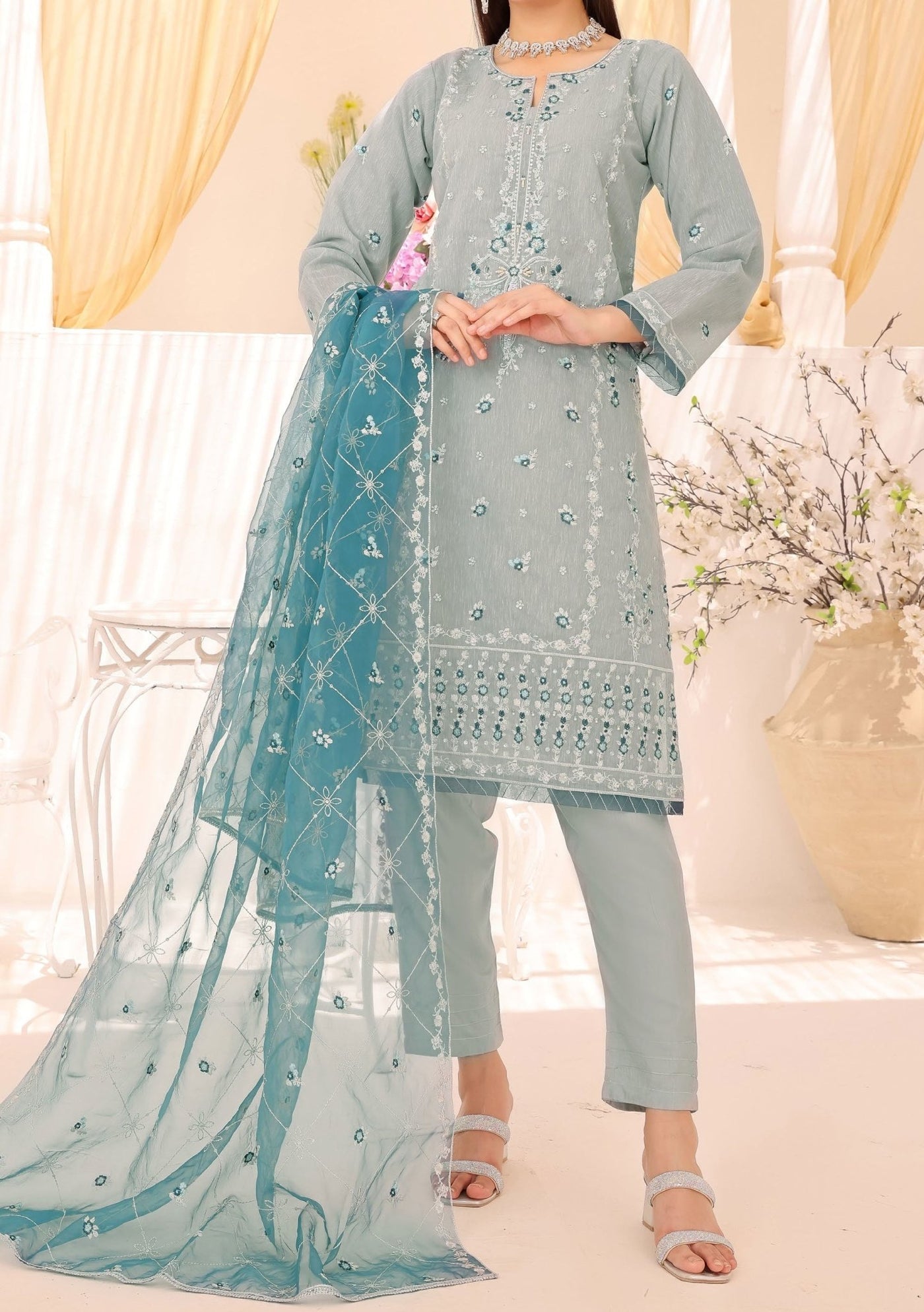 Bin Hameed Rang E Haya Heavy Embroidered Khaddi Net Dress - db25741