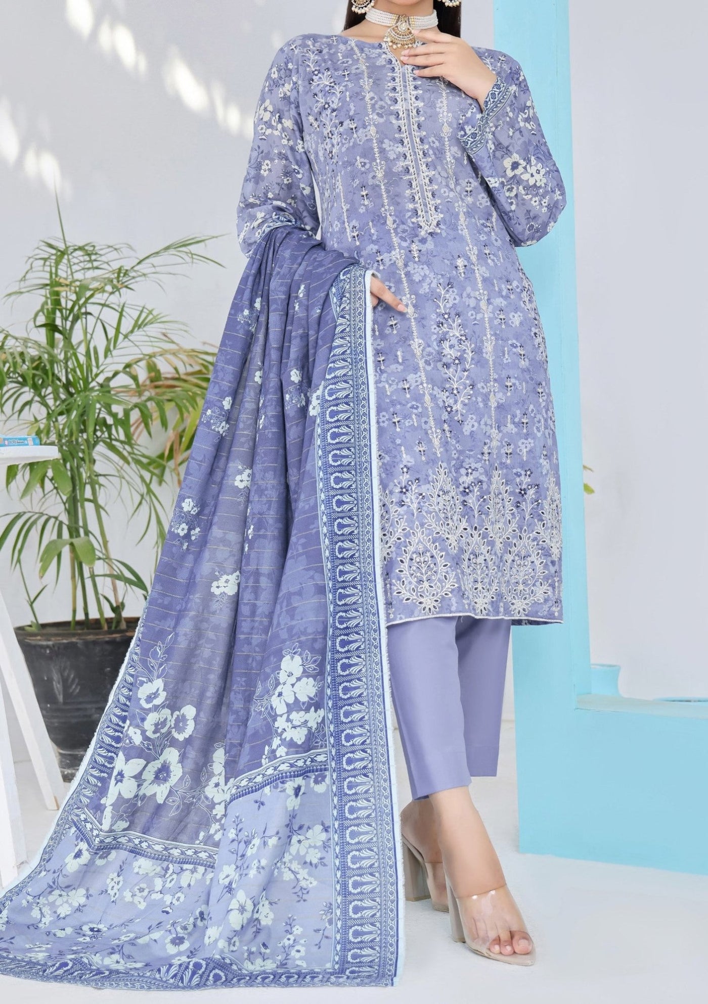 Bin Hameed Rozina Embroidered Printed Lawn Dress - db26198