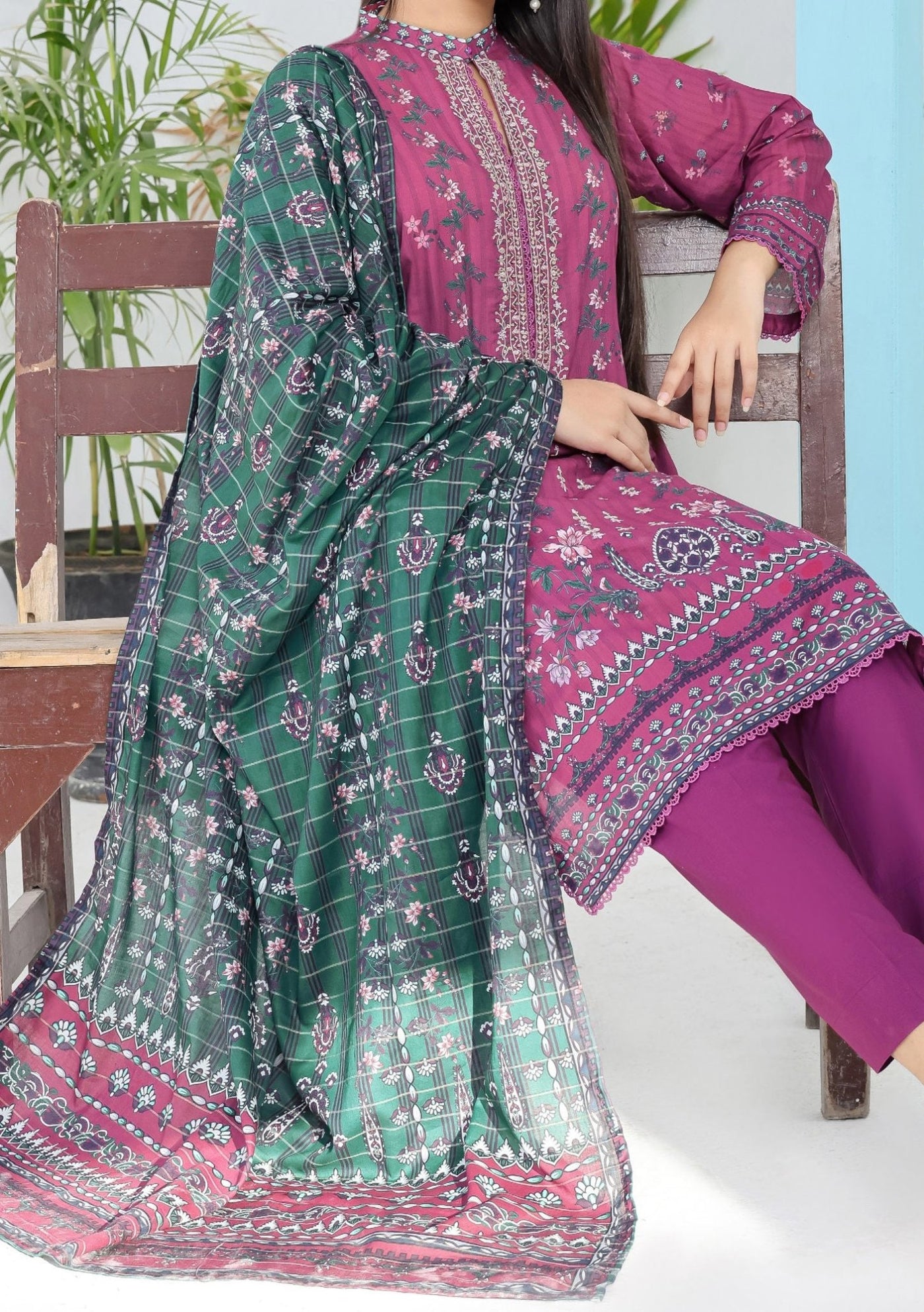 Bin Hameed Rozina Embroidered Printed Lawn Dress - db26196