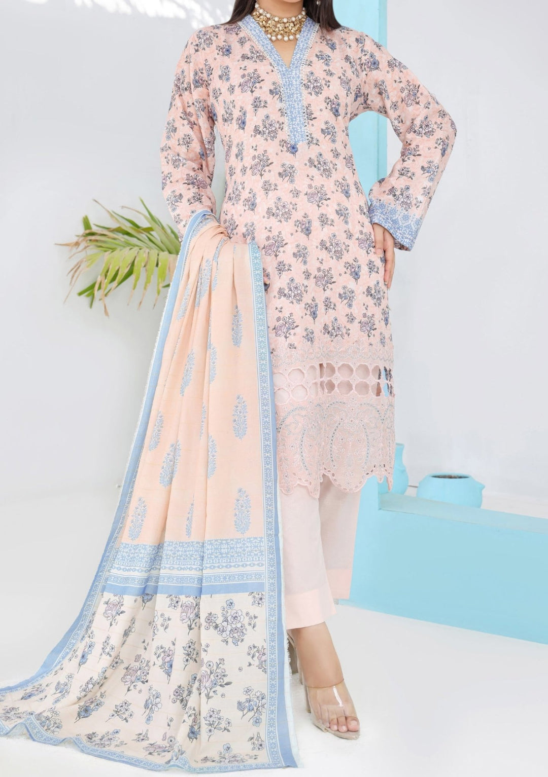 sachin and babi light blue dress Coco By Zara Shahjahan - Summer 3Piece - Lawn Embroidered Dress main image 1